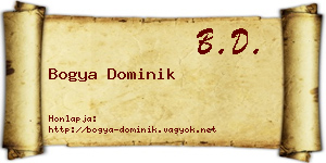 Bogya Dominik névjegykártya
